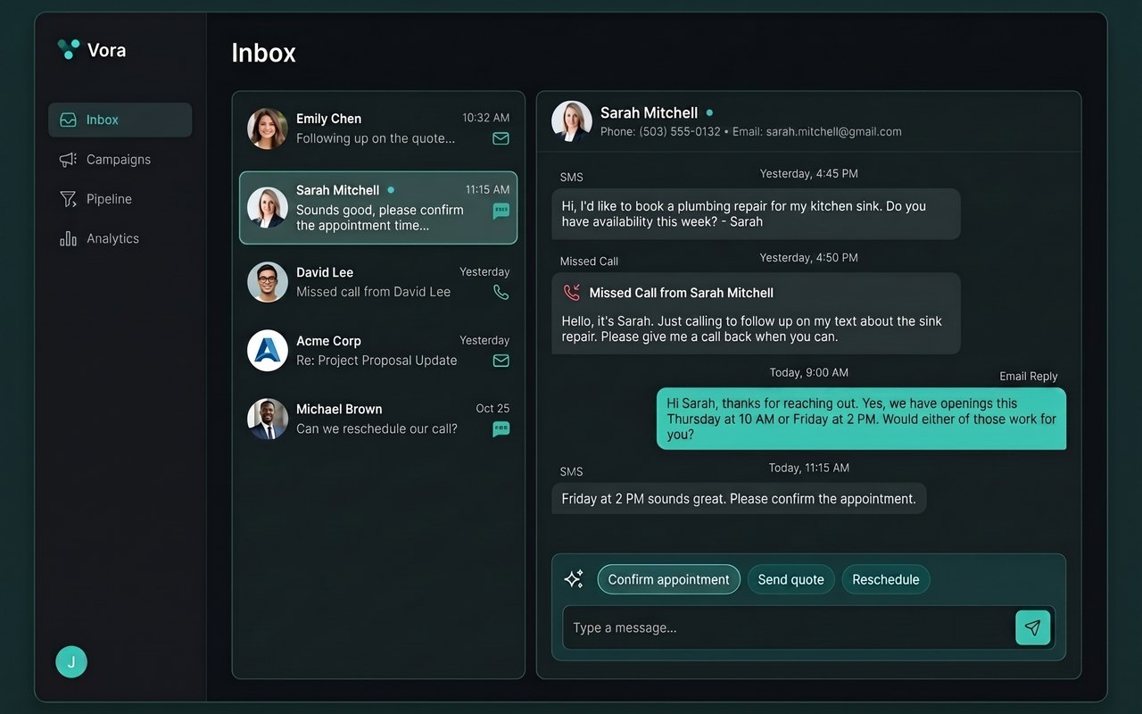 AI Inbox - answers calls, texts & email in one place